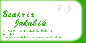 beatrix jakubik business card